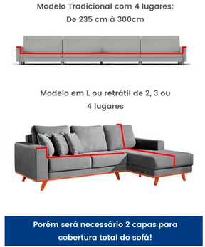 Capa de Sofá Ajustável Jacquard Resistente Impermeável - HiperMax