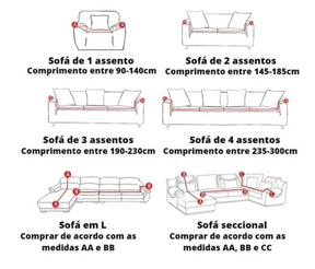 Capa de Sofá Ajustável Jacquard Resistente Impermeável - HiperMax